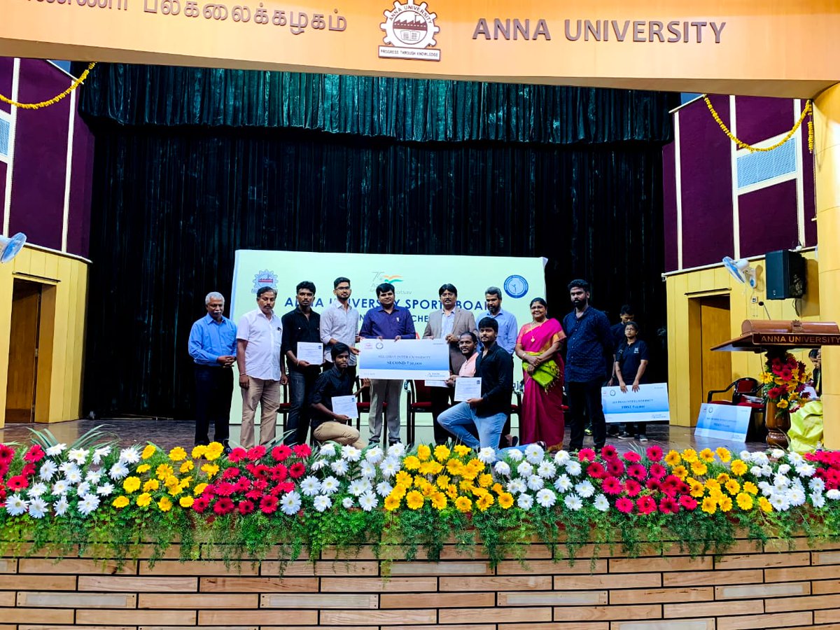 NecScience's tweet photo. S. G. Sornavel Rajan of  second year Mech received second prize in All India Inter University Sepak Takraw Tournament from Anna University Vice Chancellor Dr. Velraj on 26th August 2022

Congratulations 💐💐💐

#NEC #NECKOVILPATTI  #infrastructure #topinstitution  #Bestplacement https://t.co/N0D7Zv5BYM