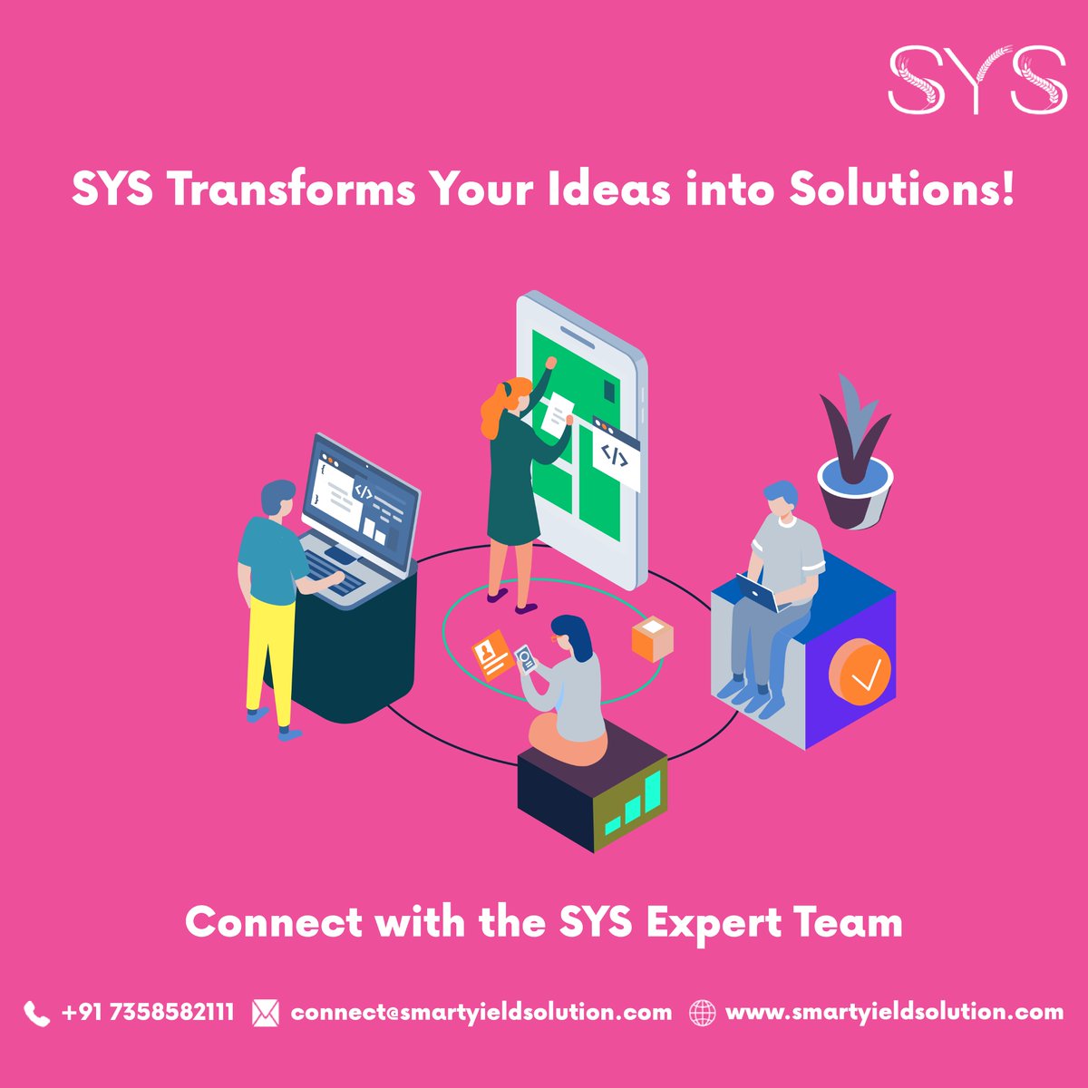 smart_yield's tweet photo. SYS Transforms Your Ideas into Solutions!
Connect with the SYS Expert Team.
Contact: +91 7358582111
Email: connect@smartyieldsolution.com
Visit: https://t.co/2idlZ9zH9O
#SYS #smartyieldsolution #CustomApplicationDevelopment #mobileapp #webdevelopment #ecommerce #digitalmarketing https://t.co/ohDzW0XpPu