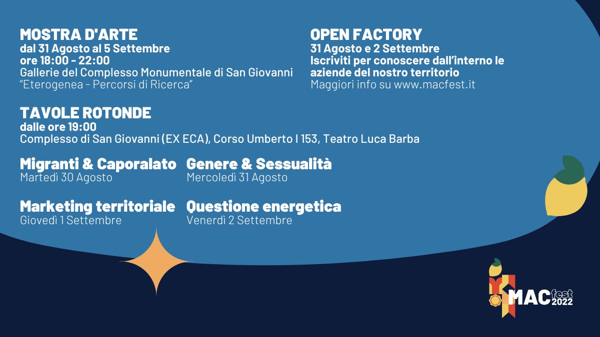 mac_fest_cava's tweet photo. Inizia oggi il #MACfest2022! 

Dopo un anno di preparativi e mesi di organizzazione, negli ultimi giorni abbiamo completato l’allestimento di #CasaMAC. Diamo il benvenuto alla IV edizione del MAC fest!

Per iscriversi alle attività: https://t.co/24tn5LFf8Y

#macfestcava https://t.co/oCHEcRTxJJ