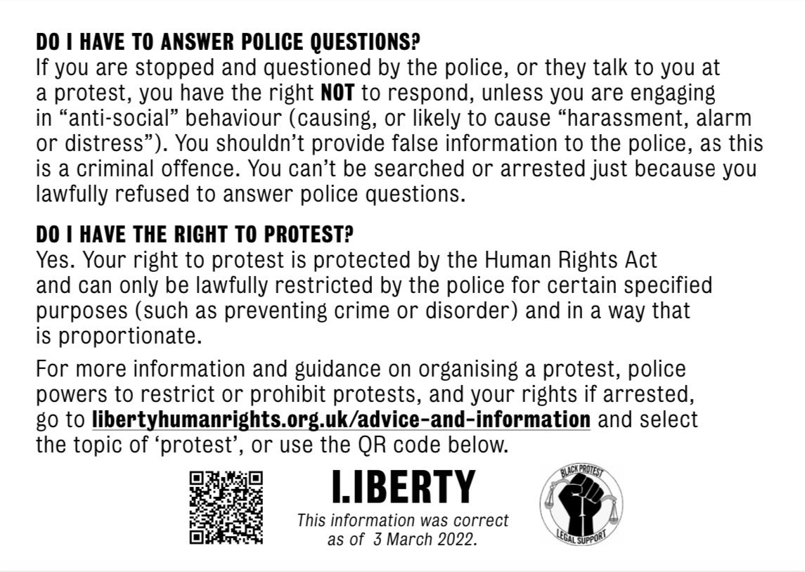 blkprotestlegal's tweet photo. 🚨🔥Carnival Weekend🔥🚨
Black people are still 9 times more likely to be stopped and searched. We know cops will undoubtedly surveil, harm &amp; criminalise! So remember: 
- stick together 
- no chats w/cops 
Read our bustcards on your rights if you’re stopped by them 👇🏾
Stay safe🖤 https://t.co/R8AP1jRdTS