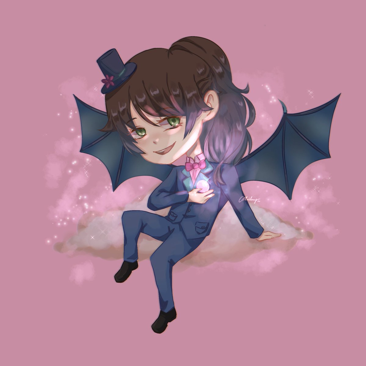 sorcerer? 🔮✨ (both half body/ chibi)
(chara own by silversterling on wiki)
#art #ibisPaintX #digitalart