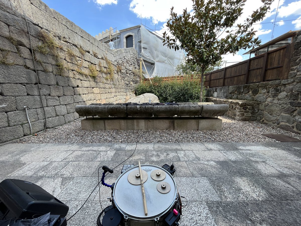 Just about to do a performance/workshop at #Zigurfest. Surprisingly not the first stone garden I’ve played a gig at in daylight.