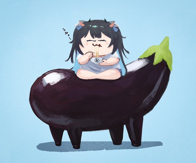 「closed eyes eggplant」 illustration images(Latest)