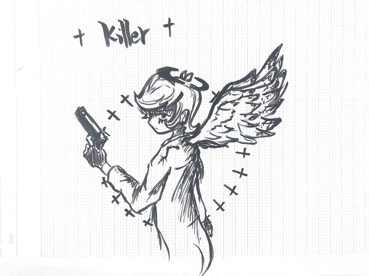 i47991's tweet photo. らくがき。アナログ絵めちゃ久しぶりに描いた。 https://t.co/YlipuIHmjV