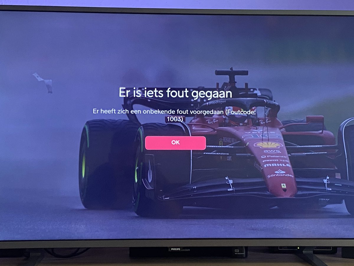 lykelef's tweet photo. Ik heb eigenlijk nog nooit geklaagd over @Viaplay_SE , maar als je 3x onderstaande melding krijgt tijdens de kwalificatie van de @F1 begint het toch wel erg vervelend te worden. Zal ik mijn rekeningnummer maar even via een #dm sturen?? https://t.co/UXDfi05nBN