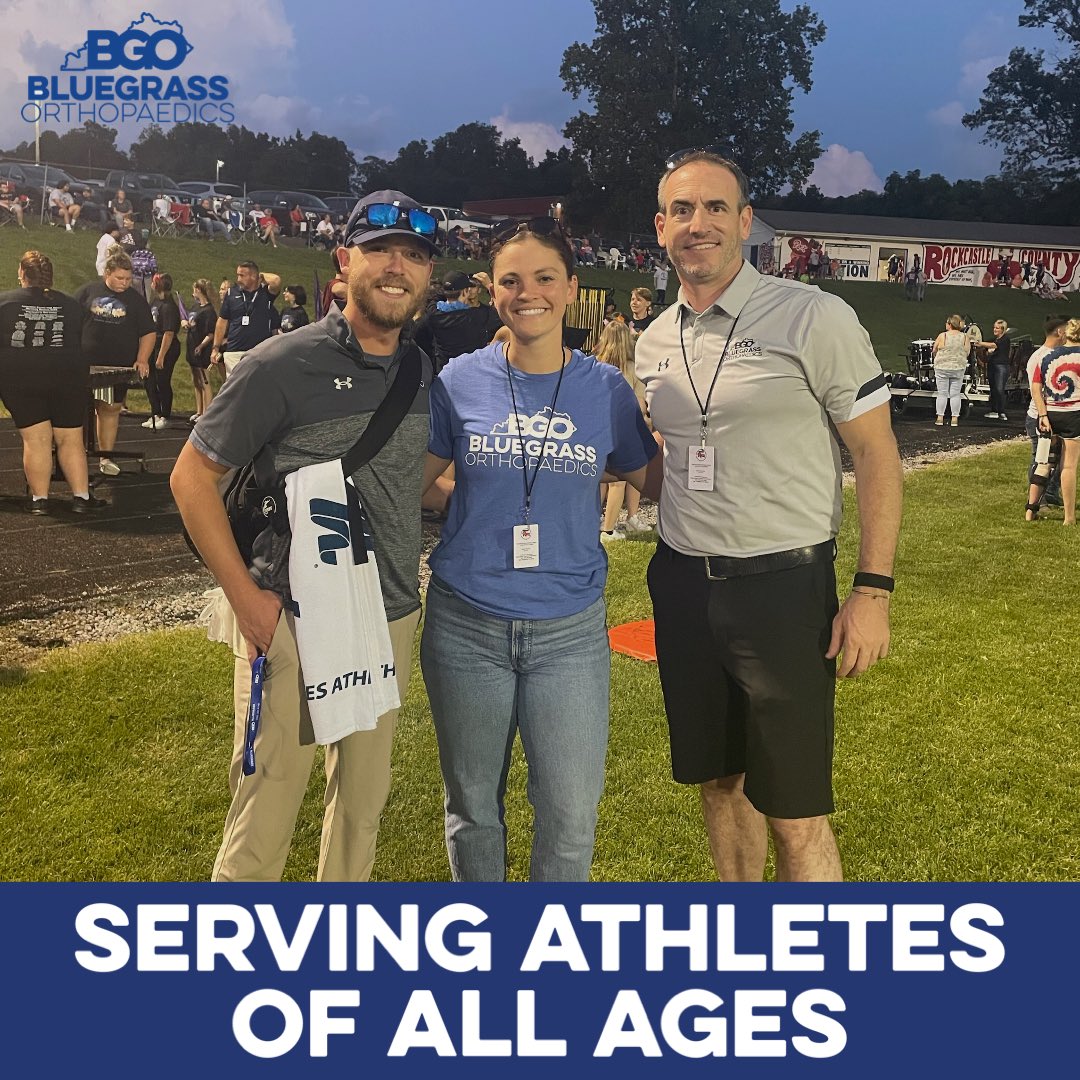 Bluegrass Ortho (@bgo_ky) on Twitter photo Another beautiful evening of #FridayNightLights for <a href="/RockHardFB/">Rockcastle Football</a>! We’re proud to be the sports medicine provider for <a href="/SportsatTheRock/">Rocket Sports</a>!
Pictured L to R:
🔹 Jared Wheatley, MS, ATC
🔹 Abby Van Bussum, PA-C
🔹 Michael Blackburn, PA-C
#ServingAthletesOfAllAges #BGOExperience Another beautiful evening of #FridayNightLights for <a href="/RockHardFB/">Rockcastle Football</a>! We’re proud to be the sports medicine provider for <a href="/SportsatTheRock/">Rocket Sports</a>!
Pictured L to R:
🔹 Jared Wheatley, MS, ATC
🔹 Abby Van Bussum, PA-C
🔹 Michael Blackburn, PA-C
#ServingAthletesOfAllAges #BGOExperience