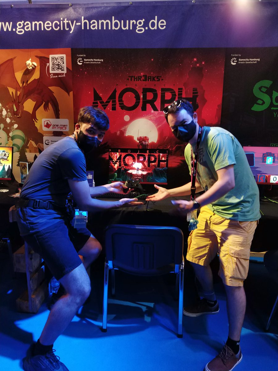 THREAKS's tweet photo. Its a wonderful Saturday afternoon here at @gamescom! We are absolutely enjoying the show and have a blast with our #ProjectMorph  demo

Find us at hall 10.2, we are part of the lovely @gamecityHamburg on the amazing @IndieArenaBooth 

Come play our game and more than 100 others! https://t.co/x4FdfRiJ9G