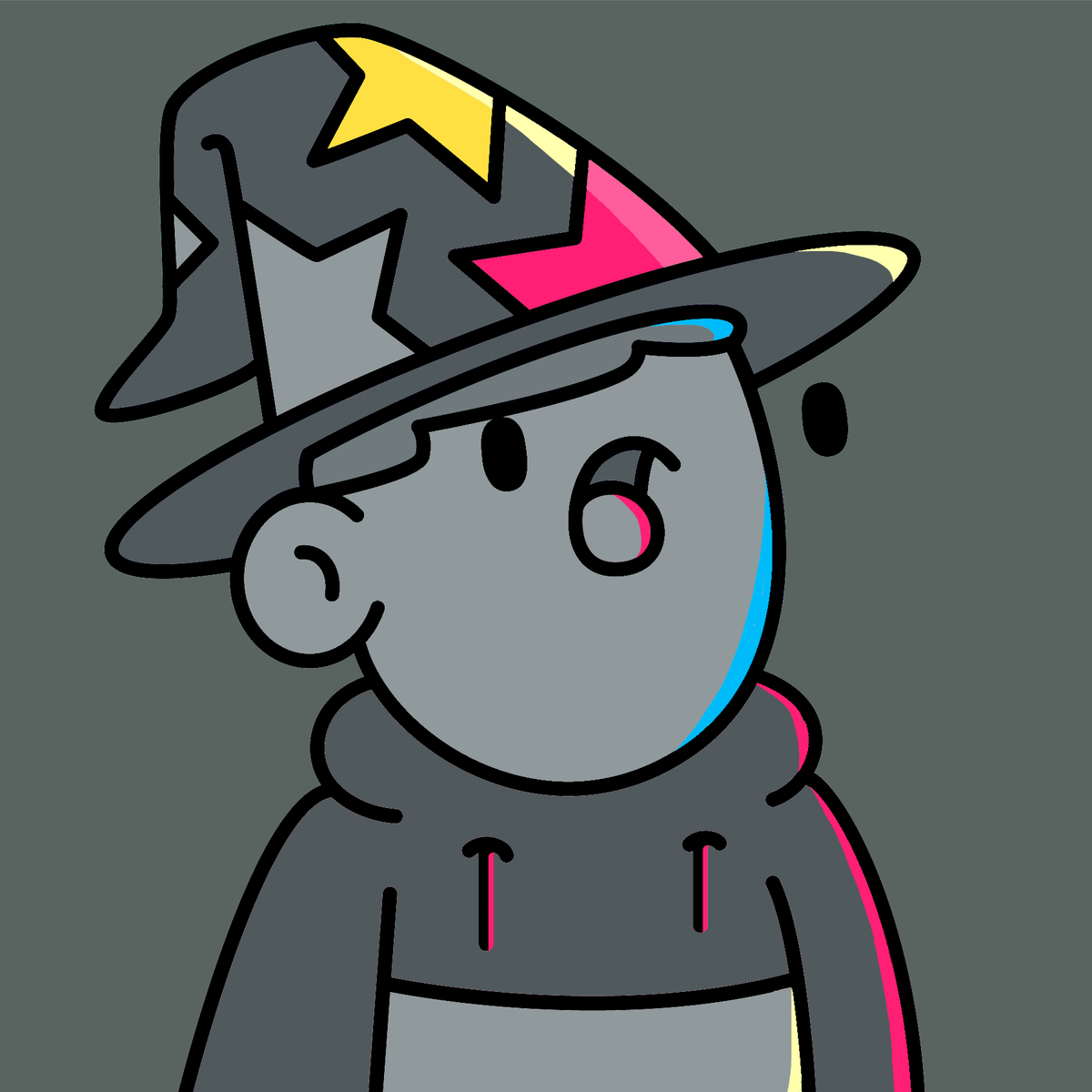 homuraboot's tweet photo. new update to my #FirstRainbow style! i've added a golden color to the palette, but it isn't a standard like hot pink & sky blue, consider it as a "rare trait" that i'd only use when i feel like it or for someone special: the first one is my fav wizzy @doodles @MrAdamHustle 🌚🌈 https://t.co/GPn95v6TOl