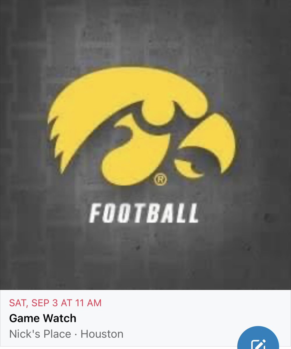 htown_hawkeyes's tweet photo. Gearing up for football! Game Watch scheduled for Sept 3rd - 11am @NicksPlaceHou see you there!! https://t.co/KdGCD1Ooy9