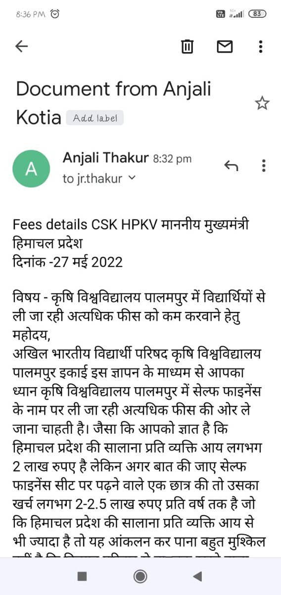 AnjaliKotia2's tweet photo. #ABVPForStudents
#unite4cskhpkv
#ReduceHighFee
#कृषि_शिक्षा_महंगी_शशक्षा
@CMOFFICEHP @jairamthakurbjp @ProfHKChaudhary https://t.co/6jVR6W0cht