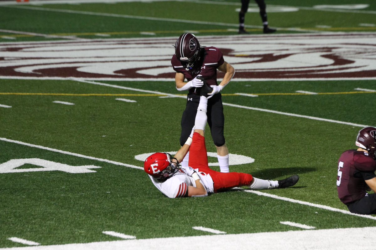 One of the best examples of sportsmanship last night. The player from Waverly just finished covering our player. Cole went down with a cramp and the Waverly player immediately helped him. #1 from Waverly, you’re a class act. <a href="/1stDownAntlers/">Elkhorn Antler Football</a> <a href="/Antler_Football/">Antler FB Boosters</a> <a href="/EHS_Activity/">EHS Activities and Athletics</a>