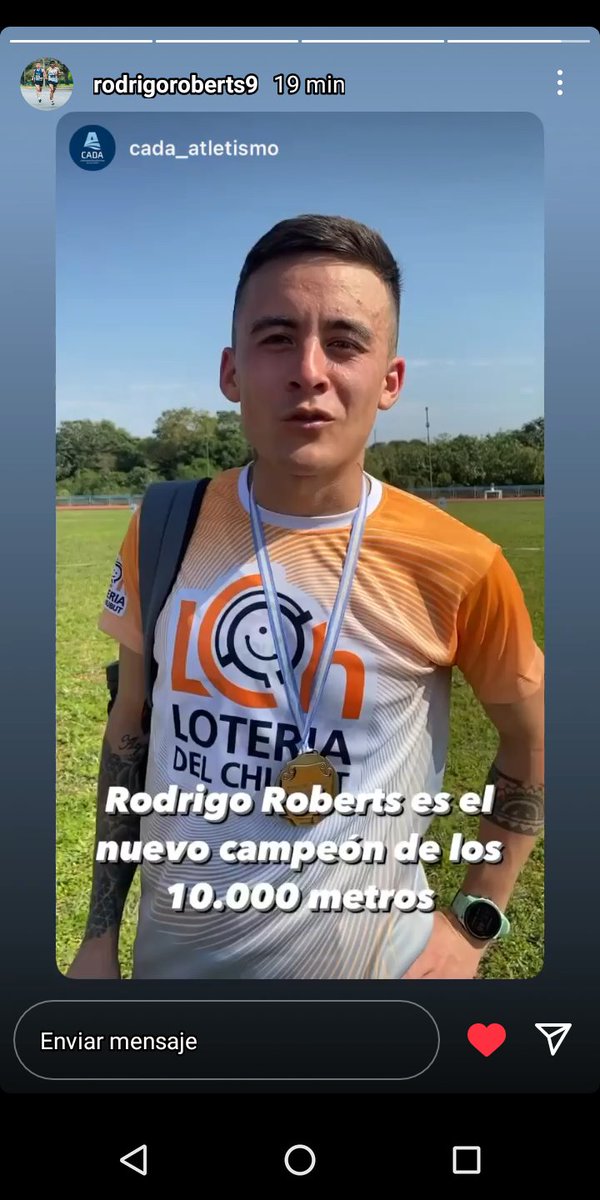 MenenFernandez's tweet photo. Esquel, cuna inagotable de Campeones. En el Argentino  de Pista Sub23 @CADA8 en Posadas (Misiones) Rodrigo Roberts ganó la prueba de 10 mil metros y mañana compite en la prueba de 5 mil. Grande Rodri! @eeugefernandez @chubutdeportes_ @daniarcucci @FactorRunning @carlos_barria26 https://t.co/cX8rB6Goqs