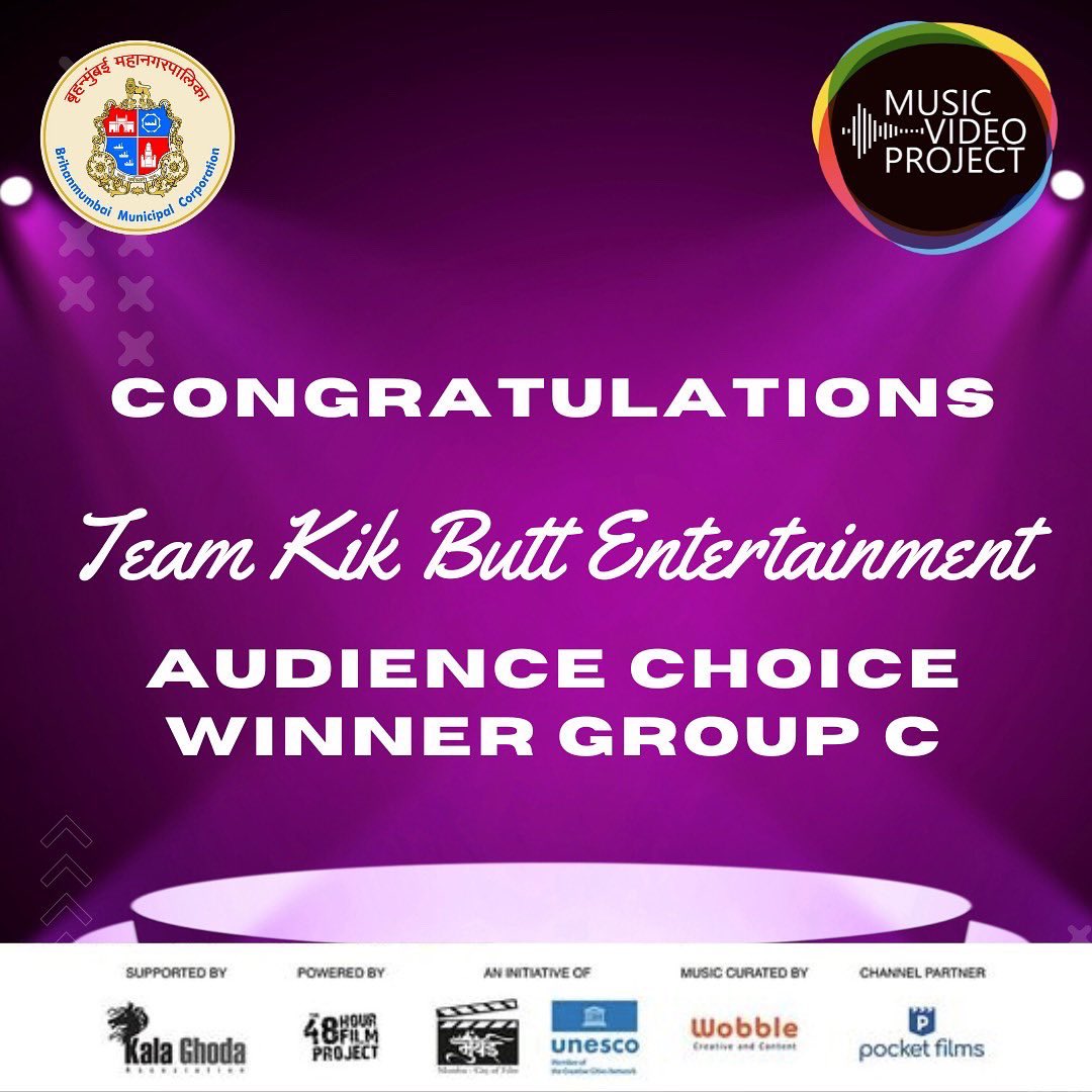Audience Choice Awards Winners 

@tickletalkies 

Team Zingaat

<a href="/kikbuttent/">Kik Butt Entertainment</a> 

#mvp2022 #spiritofmumbai #fimmakers #musicvideproject

<a href="/kgafest/">Kala Ghoda Arts Fest</a> <a href="/wobblecreative/">WOBBLECREATIVE</a> <a href="/pocketfilmsin/">Pocket Films</a> <a href="/unesco/">UNESCO 🏛️ #Education #Sciences #Culture 🇺🇳</a>
<a href="/my_bmc/">आपले सरकार 🚩जय महाराष्ट्र🚩</a>