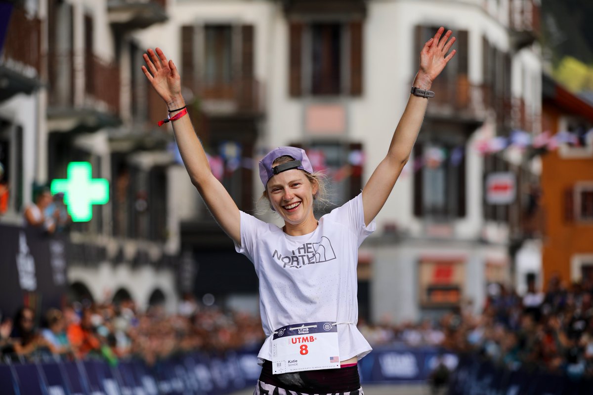 iRunFar's tweet photo. Katie Schide (The North Face) wins the 2022 #UTMB in 23:15:12.

Our pre-race interview with Katie: https://t.co/rZhjAV6xjp https://t.co/bIlH3U4ibP