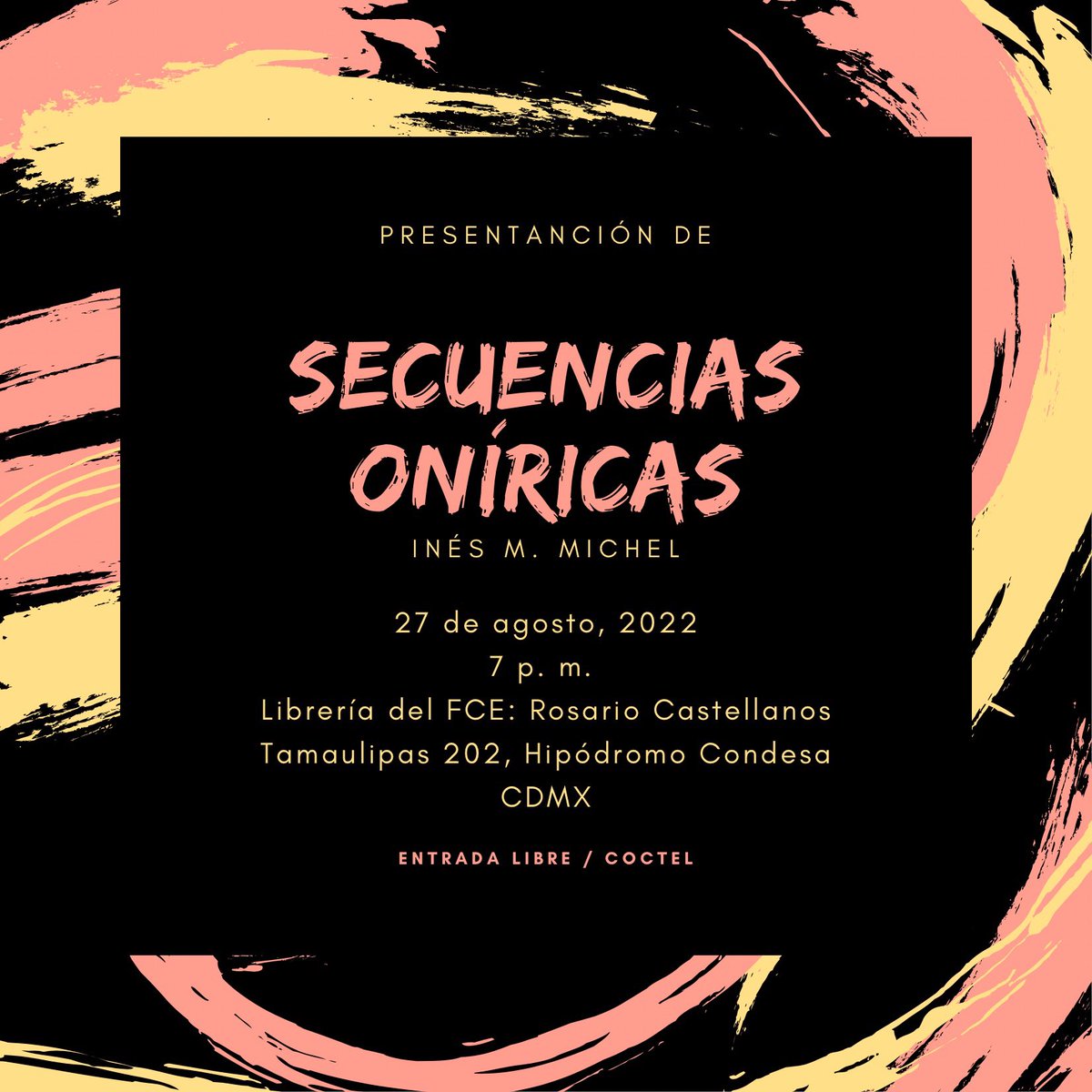 inesmmichel's tweet photo. “Una parte de mí la odiaba, la otra no, la primera se impuso, tras años de escucharla masticar y vomitar entre comidas. Moriría si ella no lo hacía…” 
Fragmento de ‘La Vieja’ (#SecuenciasOníricas, @zonambulaeditor)
¡Nos vemos hoy en el @FCEMexico, Rosario Castellanos! ✨7️⃣ p. m. https://t.co/JFOHpNbI0R