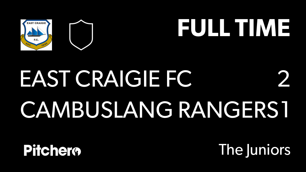 eastcraigiefc's tweet photo. FULL TIME: East Craigie FC 2 - 1 Cambuslang Rangers
#EASCAM #Pitchero
https://t.co/54GPAf2pTL https://t.co/otsjAzLQ0d