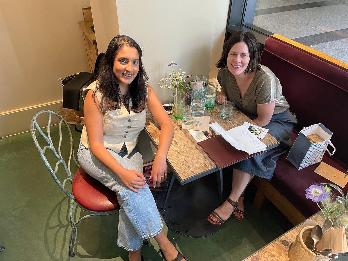shahvmira's tweet photo. Finally met my amazing @cbcreative writing pal @GeorginaSewell after two years of virtual friendship. G was the first person to read my debut and has read every iteration since! So grateful to have her in my life โค๏ธ #writingpals https://t.co/YvFowNRI3s