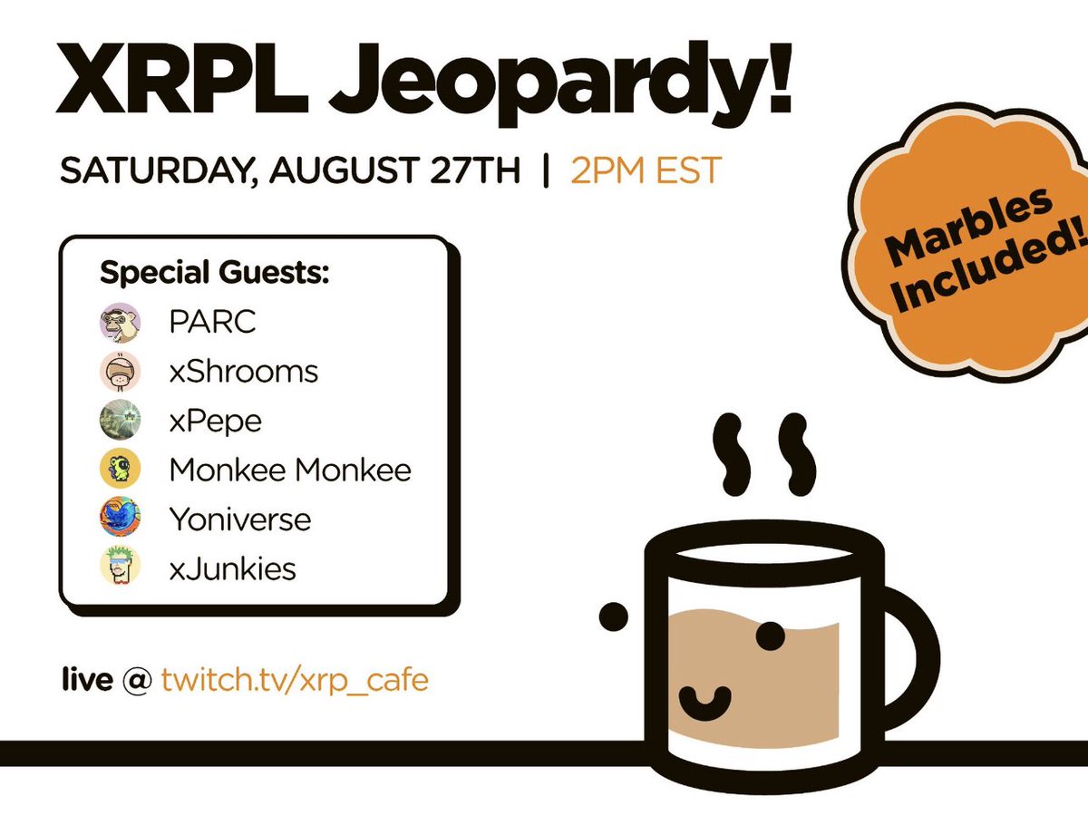 xrppossum's tweet photo. ☀️Good Morning☀️

Q: Who’s is hosting there 1st Twitch stream today ?

A: Who is @xrpcafe !!! ☕️

Watch live @ 2pm est 

https://t.co/pTvywI0S3k

#Xpossum #XRPLcommunity #XRP #XRPL #twitchstreamer #twitchtv https://t.co/Ya27fEIb4m