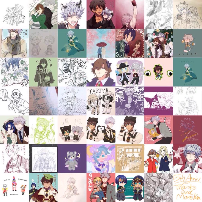 絶対もっと描いたのに、データ消えてたりしてこれしかなかった!
シャニライがリリースしたから、うたプリに出会えたよ!私もプリンセス5周年です!ありがとう、だいすき! 