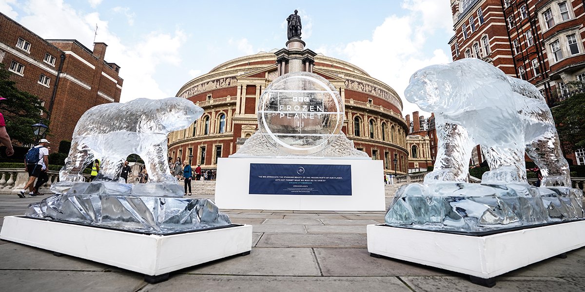 BBCEarth's tweet image. The stunning ice sculptures making their way to the #EarthProm at @RoyalAlbertHall today ❄️

Frozen Planet II, coming to @BBCOne and @BBCiPlayer Sunday 11th September at 8pm.

#FrozenPlanet2 @bbcproms @HansZimmer @AURORAmusic