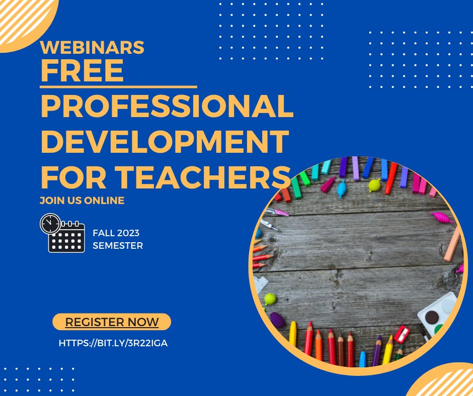 Free Teacher PD! Register today, online and in person!