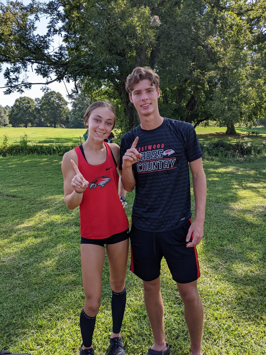 WestwoodXC's tweet photo. Your first place finishers at the Battle of Camden - Emma Ashley (19:17) and Will Tyndall (16:47). @WHS_Redhawks @WHSRedhawks @KoachKnight https://t.co/S63bGK9pXX