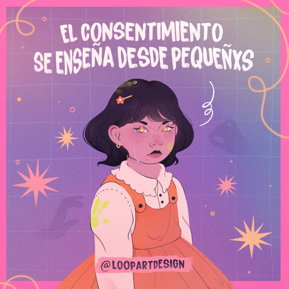 loopartdesign's tweet photo. ¡El consentimiento puede ser parte de la conversación a cualquier edad! ✨💜
Dar consentimiento, es una parte de la vida cotidiana. ☀️

🌟 Este contenido lo realicé como parte de mi participación de la convocatoria para @creadorascamp. 💜

#ilustracion #Feminismo #infancia https://t.co/aQX42UIcpV