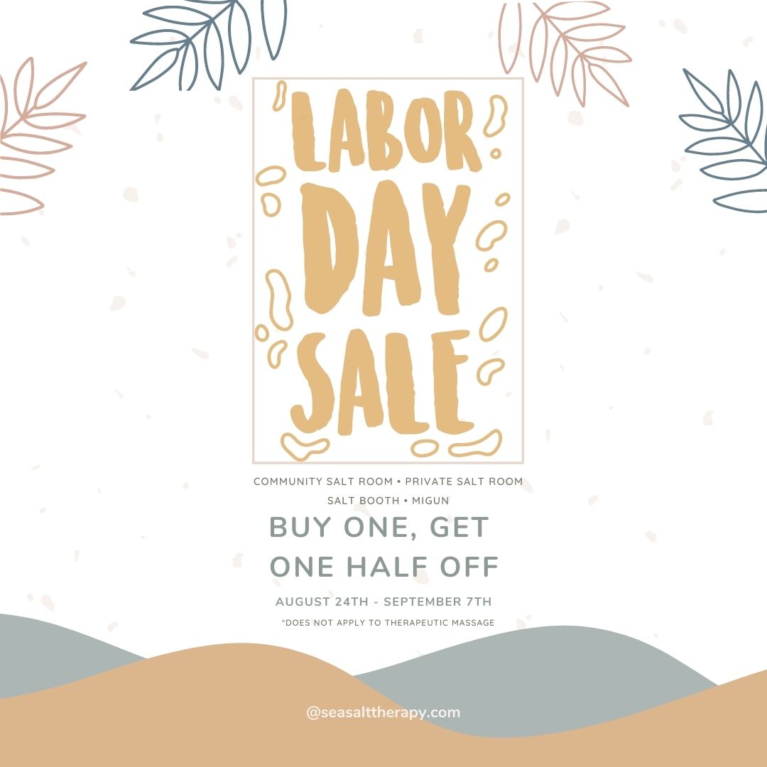 SeaSaltTherapy's tweet photo. It's BOGO Time! Buy One, Get One Half Off on services purchased will be redeemable for one year from the date of purchase. 

• Boost immunity from Covid, the flu, &amp; other flu-like viruses. 
• Salt Therapy is also good for those recovering from Covid. 

*Promo end date Sept 7th https://t.co/Ow6to9TGFe