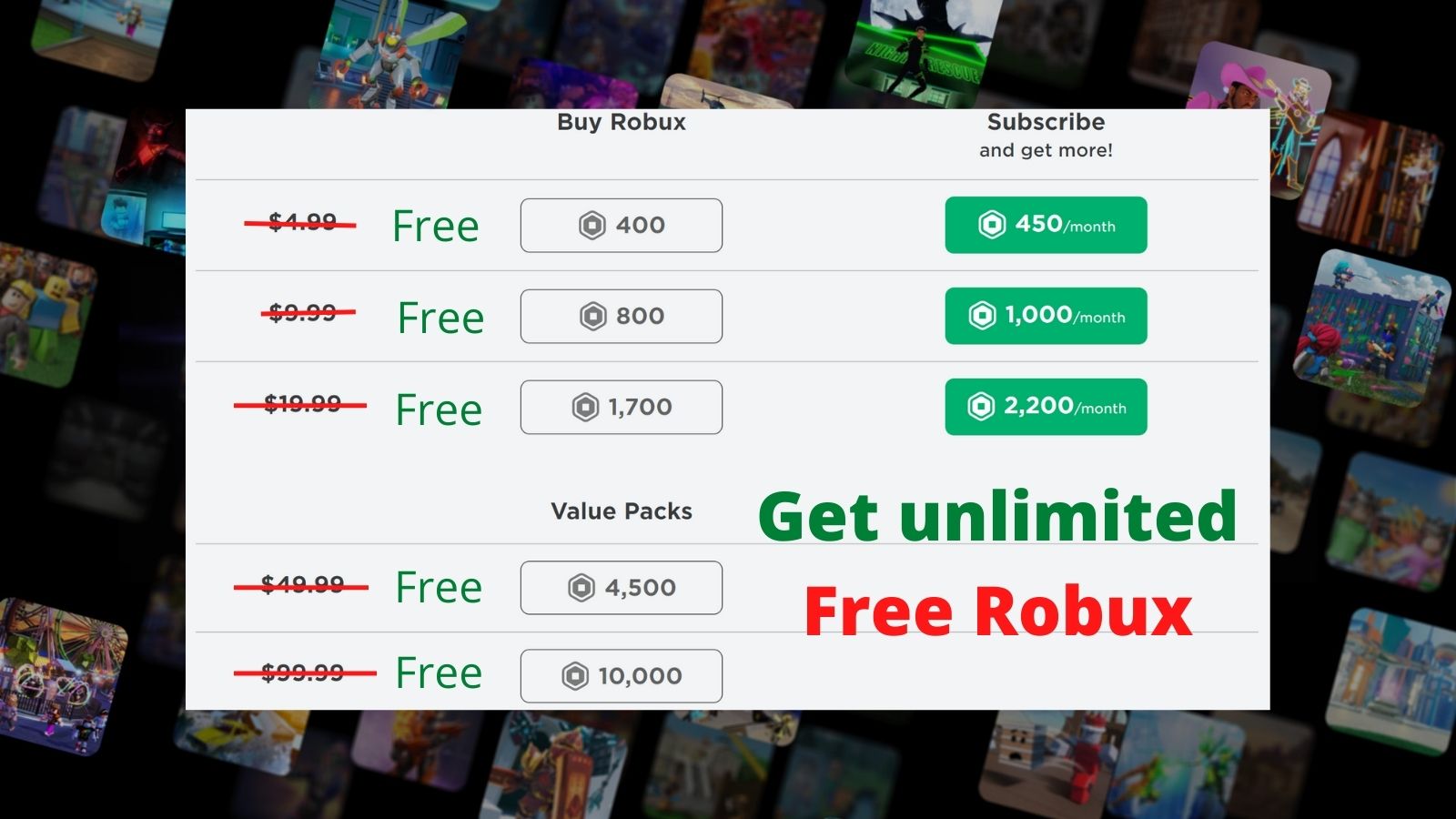 Get Free Robux: Unlimited Free Robux