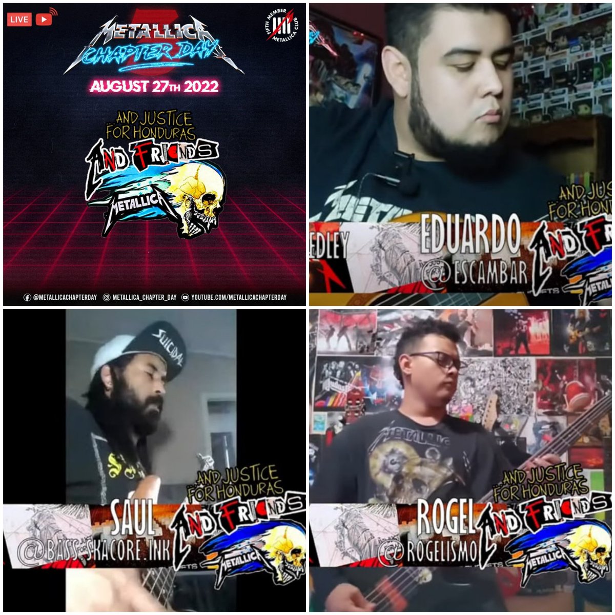 MetallicaHN's tweet photo. Gracias a @TheKingsKiller @BtzkRotten y Saúl Jimenez por haber participado este año representandonos en el #metallicachapterday
Nos veremos el año que viene
#metallica #metallicahn #andjusticeforhonduras https://t.co/gpvTlWmho6