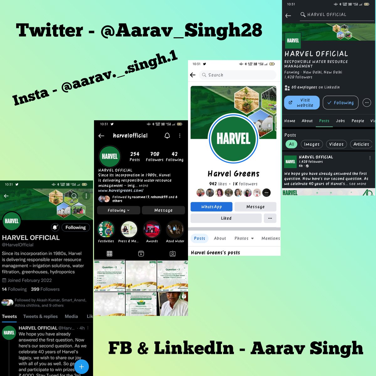 Aarav_Singh28's tweet photo. @HarvelOfficial Ans} HARVEL GREENS Was The first Company to introduced PE Pipes based sprinkler irrigation system in India In 1986.
#40yearsofHarvel @HarvelOfficial
Join
@mAkashKr03
@mysterioussu
@Param_Sidhu77
@Wasimkh110
@Racer_Veb
@irfan7125
@Smiley_Bharati
@SachinG33833053
@dayalojha_ https://t.co/0grWwC9Oca