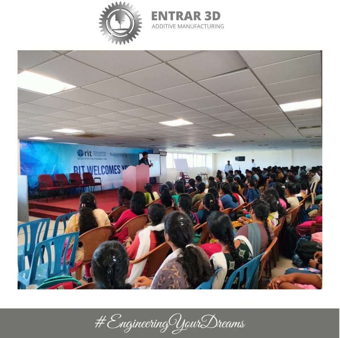 Entrar3dprint's tweet photo. We conducted orientation on 3D printing for around 400+ students. 
We have to mention about the students of #rit very interactive, striving to learn something new and having good confidence. https://t.co/A4v1pNIF2r