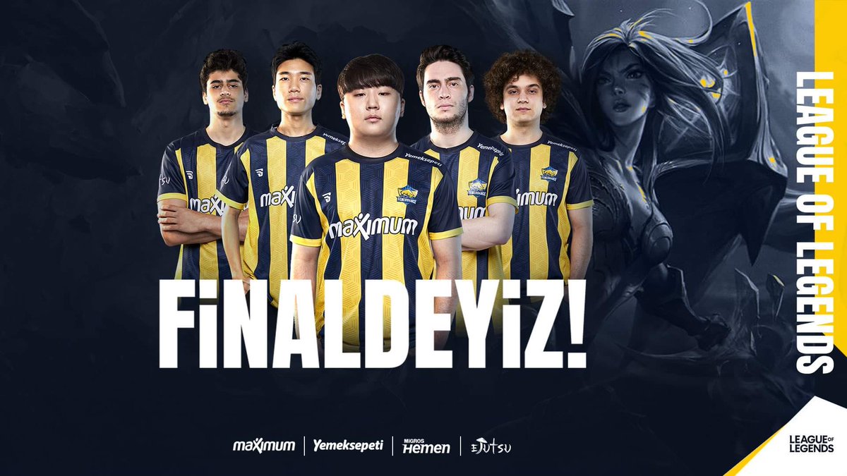 FBespor's tweet photo. ŞAMPİYON FENER YAZDIRACAĞIZ! 💛💙
2022 Şampiyonluk Ligi Yaz Mevsimi Finalleri'nde NASR Esports'u 3-2 mağlup ederek adımızı Türkiye Büyük Finali'ne yazdırıyoruz. Tebrikler takım! 💪🏻
#HerZamanHerYerde #FBLOL https://t.co/VGfsSQThPM