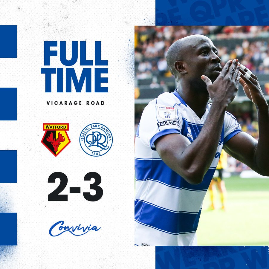 Full-time between QPR and Watford, finishing 3-2.