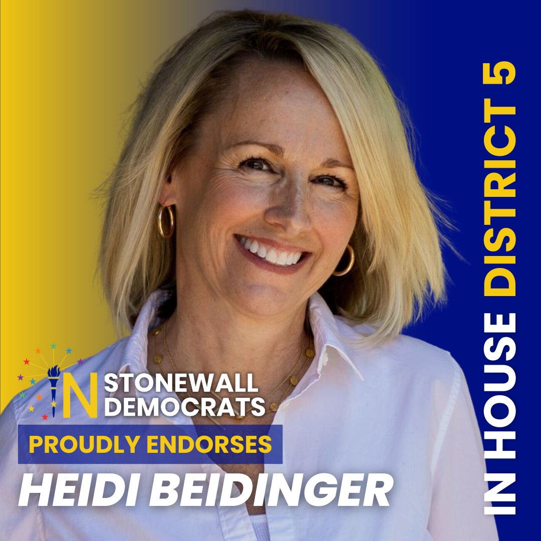 I'm honored and proud to have been endorsed by @INStonewall! I'm here to fight for the freedom for everyone to thrive, to live their authentic lives, to marry the person they love, and to be seen and loved for who they are! #LGBTQ+ #StonewallHoosiers #LGBTQHoosiers