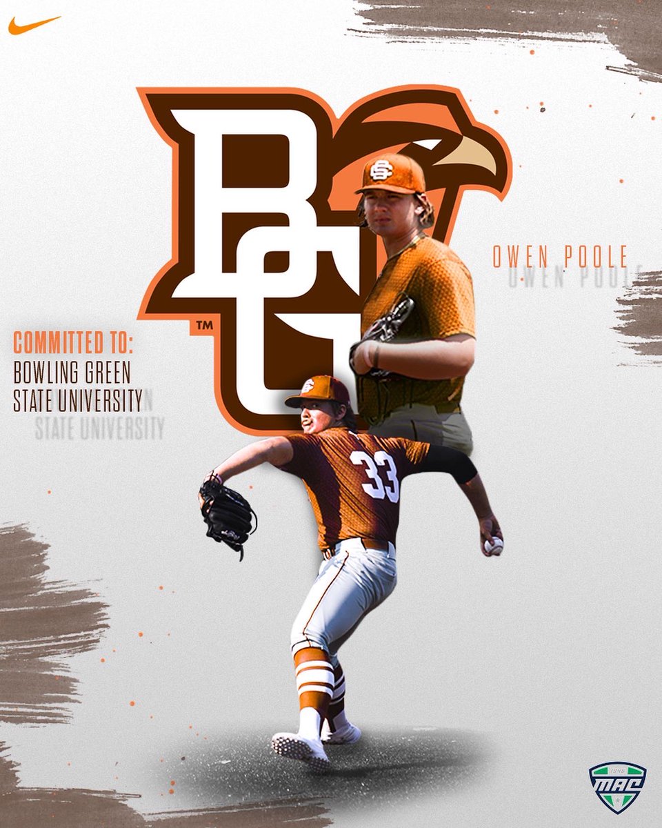 owenpoole54's tweet photo. I am extremely excited to announce that I will be continuing my academic and athletic career at Bowling Green State University! I would like to thank my family, coaches and friends for pushing me to get where I’m at now and make my dream to play division l baseball to come true. https://t.co/ZorcEzmixN