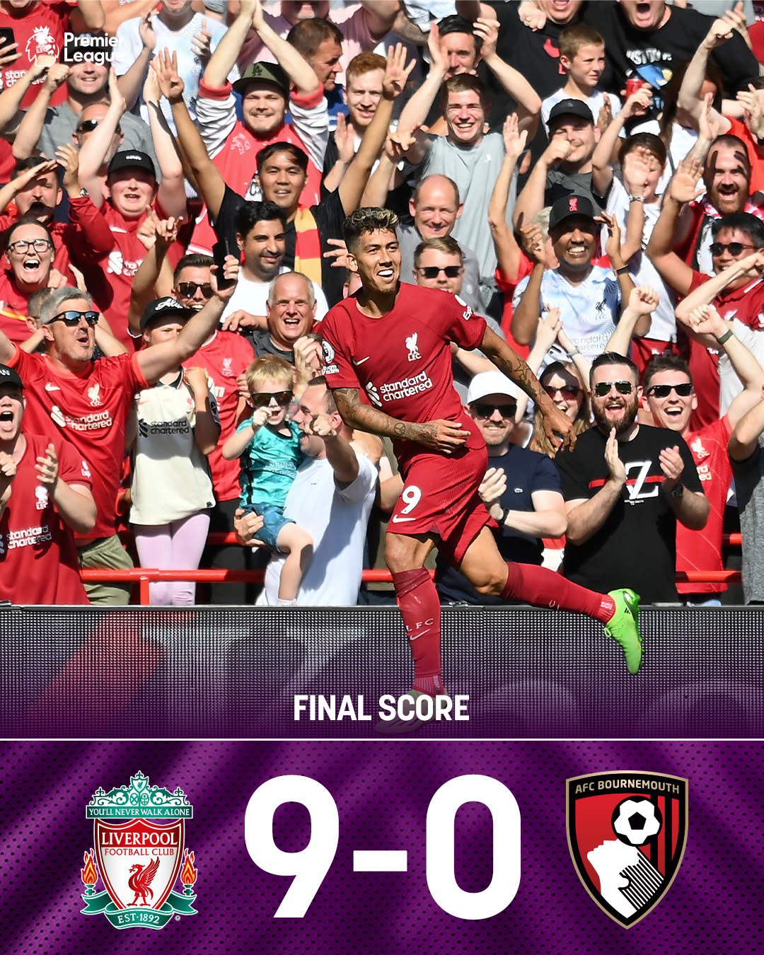Liverpool FC vs AFC Bournemouth / Twitter