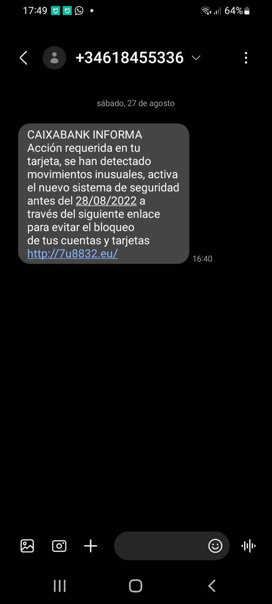speakerajm's tweet photo. @policia he recibido este mensaje que tiene todas las papeleras de que sea una estafa... https://t.co/X1TCzDMIeE