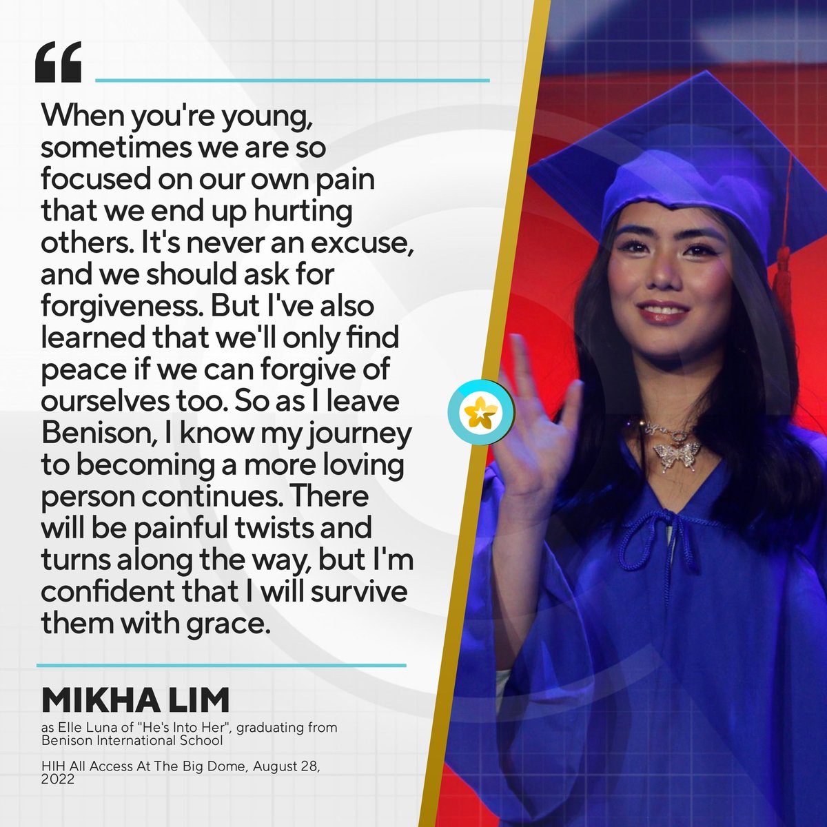 BINIPatrol's tweet photo. Elle Luna, Class of 2022, Benison International School

MikhaELLEa Slays AtBigDome
BINI HeatsUp HIHFinaleCon
#BINIatHIHAllAccess
#HIHAllAccess
#BINI @BINI_ph https://t.co/P89j3h2pn1
