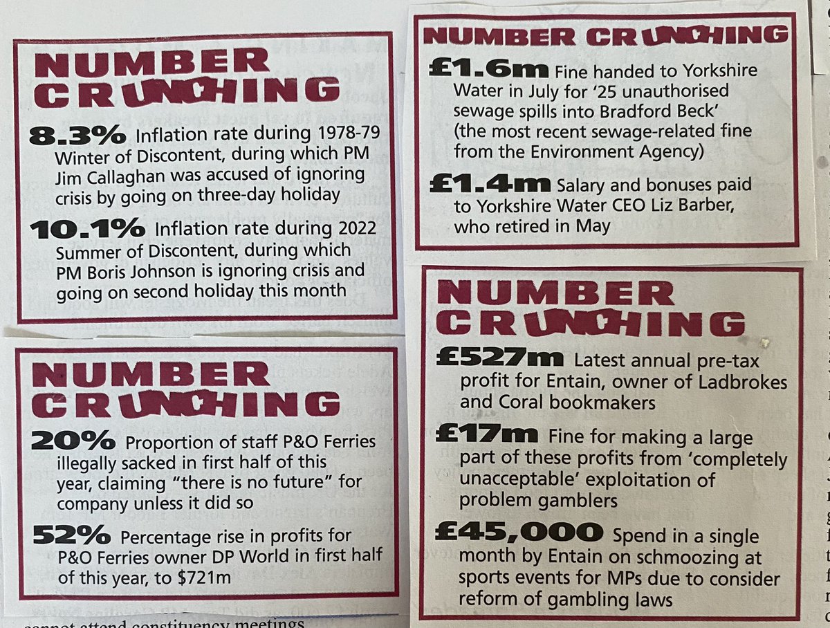 13sarahmurphy's tweet photo. These numbers in @PrivateEyeNews tell quite the story in this spiralling-cost-of-living-while-shit-pours-into-our-rivers-crisis.
A wealthy few up to their ears in the trough. Everyone else subjected to their negligence, exploitation, their greed, their contempt and their stink. https://t.co/iD3MJaErzQ