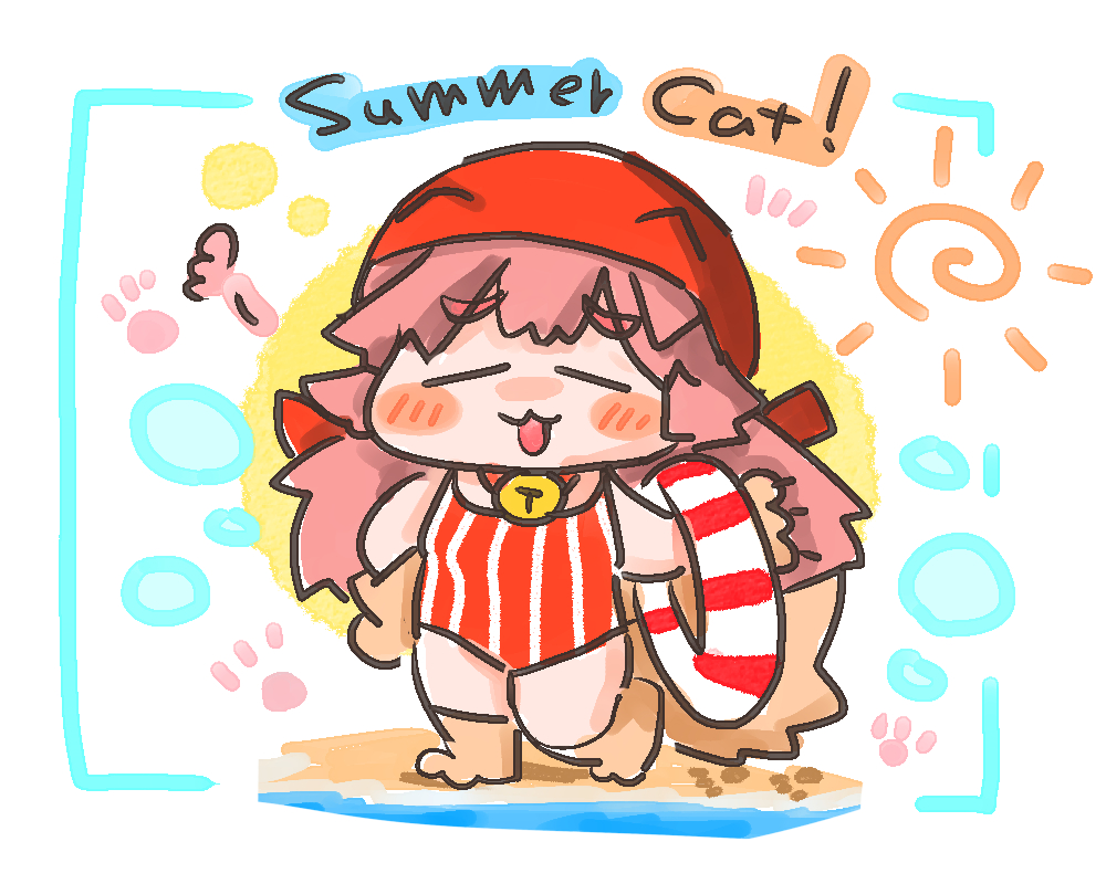 タマモキャット 「夏のネコ 」|なおるなのイラスト