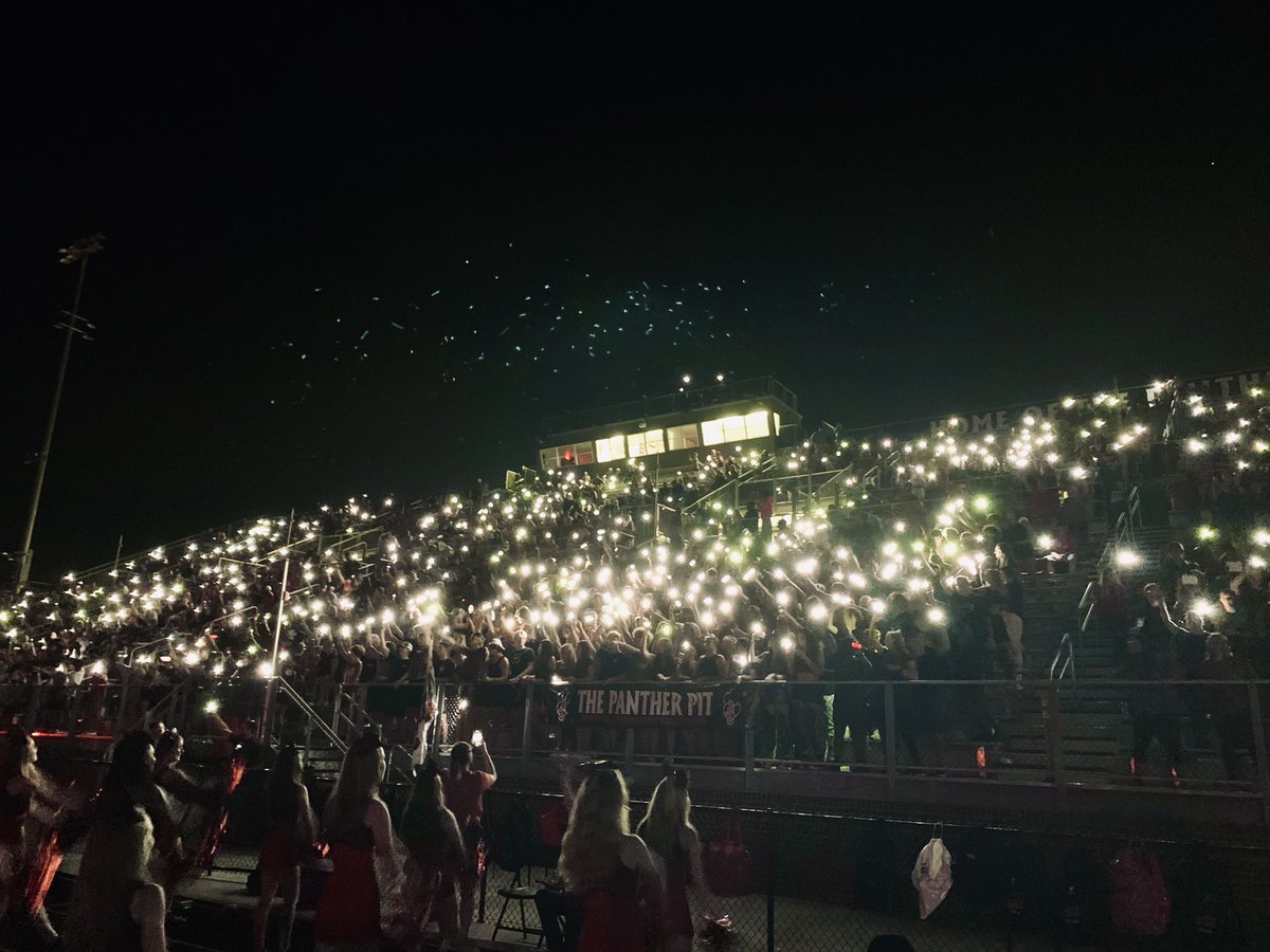 Jackson County fans light up Panther Stadium at the start of the fourth quarter in the Panthers’ 22-7 win over Duluth Friday.