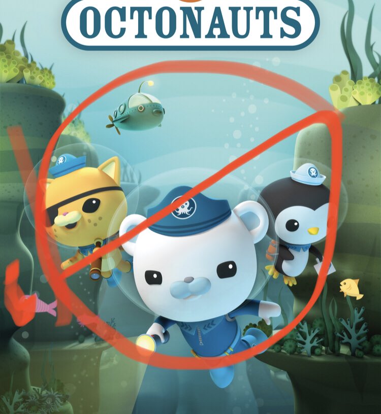 GZzyzyx's tweet photo. #Octonauts is TERRIBLE.
Do NOT let your kids watch it.
The whole cartoon provides an emotional rollercoaster of drama conflict resolution. Your kids will become addicted to the endorphins released as they prevent animals from dying in a stress loop.
It NEVER ends.
#OctoNOTS https://t.co/9hA6Z9QAr0