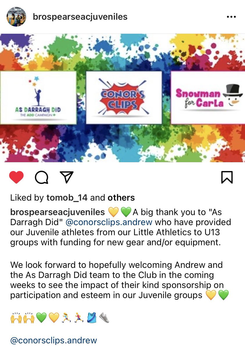 Conor’s Clips (@conorsclips) on Twitter photo Another great project funded by As Darragh Did. Massive thanks to everyone who helps us with fundraising. You can help to at asdarraghdid.ie
#Conor #Darragh #Carla 🥰🥰🥰
<a href="/BrosPearseAC/">Bros Pearse AC</a> Another great project funded by As Darragh Did. Massive thanks to everyone who helps us with fundraising. You can help to at asdarraghdid.ie
#Conor #Darragh #Carla 🥰🥰🥰
<a href="/BrosPearseAC/">Bros Pearse AC</a>
