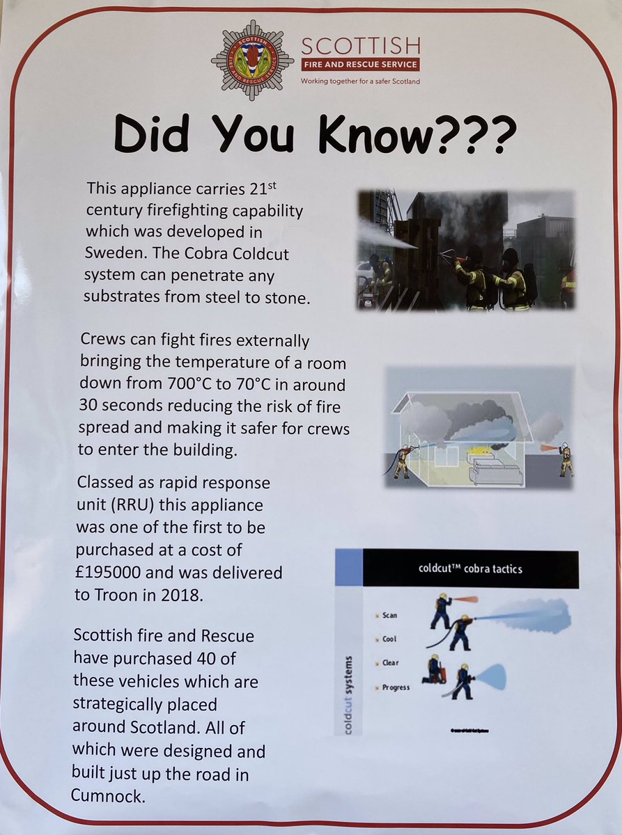 P_Storrie's tweet photo. Thanks to all who supported &amp; attended Troon Fire Station today @fire_scot @Scotfire_ENSA @AyrshireSPolice @firefighters999 @SFRHTtweet
Here is some info about the station &amp; the equipment they use. 🚒
If you are interested in joining click the link below👇
https://t.co/dAlzFaPkrr https://t.co/CDDUvOPiOG