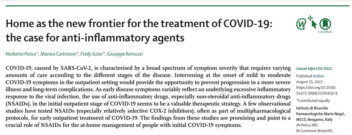 This article had large media coverage in Italy, was poorly interpreted, and has 1 dangerous message

YES
non-steroideal antinflammatory agents are ok for patients at home (minor benefits)

NO!
corticosteroids are dangerous and should not be prescribed at home (increase mortality)