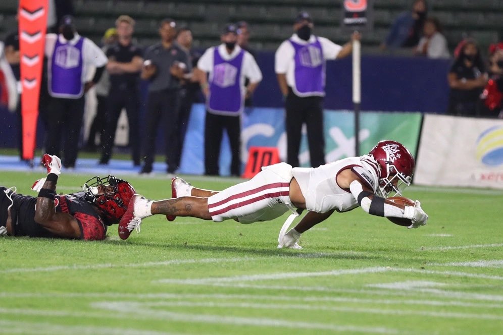 nmsugoaggies's tweet photo. ITS GAME DAY! #0, 5’9” 180lb SR WR from Raytown HS in Kansas City, MO and formally of University of Missouri @dominic_gicinto Dominic Gicinto. Averaged a first Down per catch last year in limited play. Look for #0 to make some big plays this year. #AggieCountDown https://t.co/QbaNgPXz5q