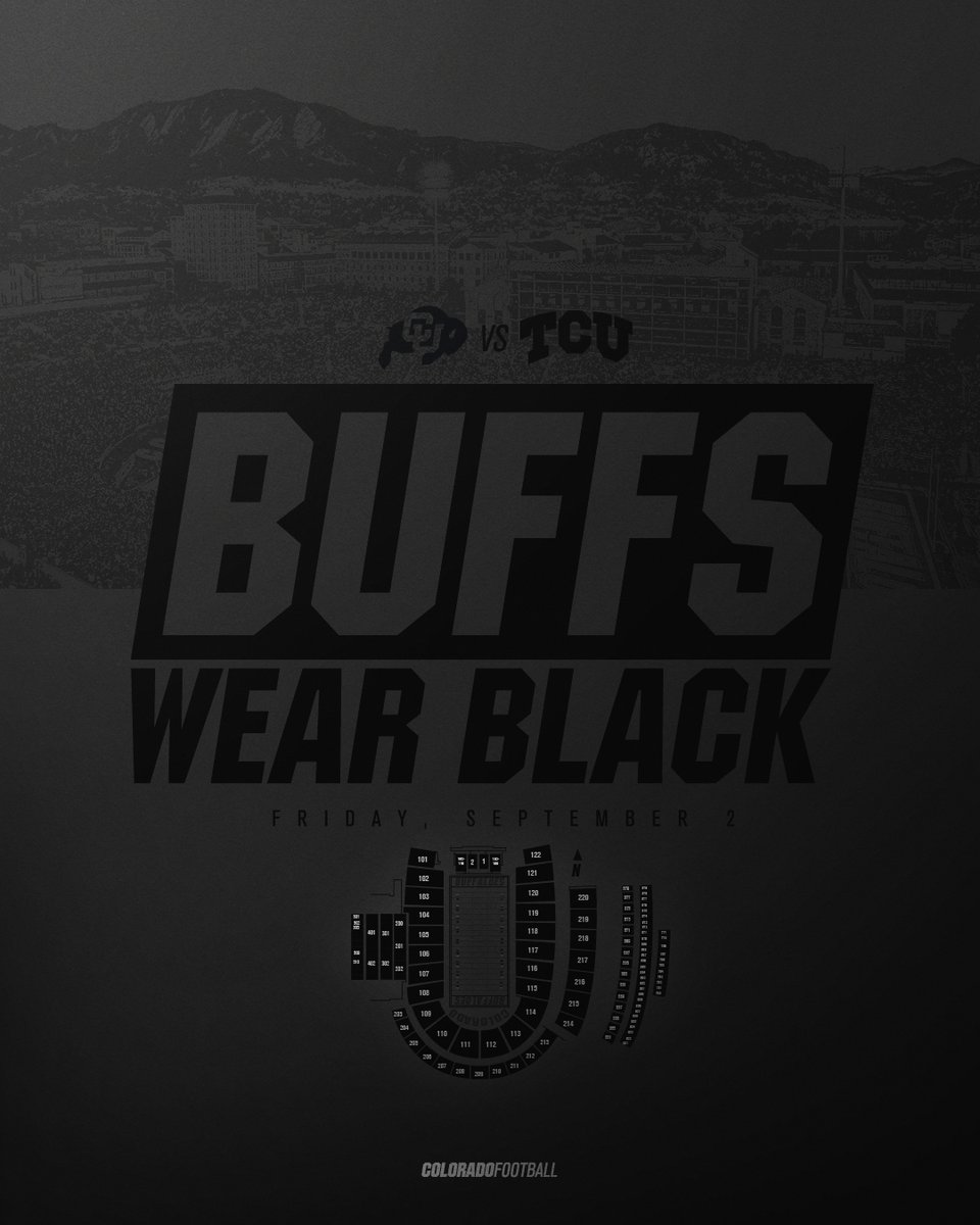 ◼️ 𝗪𝗘𝗔𝗥 𝗕𝗟𝗔𝗖𝗞.◼️ Sept. 2 vs. TCU 🎟: buffs.me/FBTickets #GoBuffs