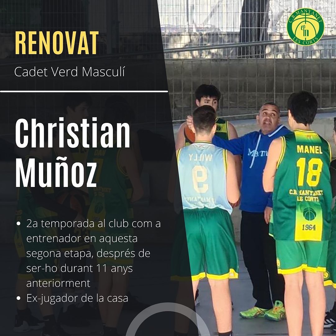 CBManyanet's tweet image. 📣 ENTRENADORS 22/23

➡️ Seguirem comptant amb l’experiència del Christian i el Marc per dirigir els nostres cadets de segon any!!

➡️L’Erika, ex-jugadora de la casa, s’incorpora a l’equip d’entrenadors.

#ForçaManyanet 💚💛