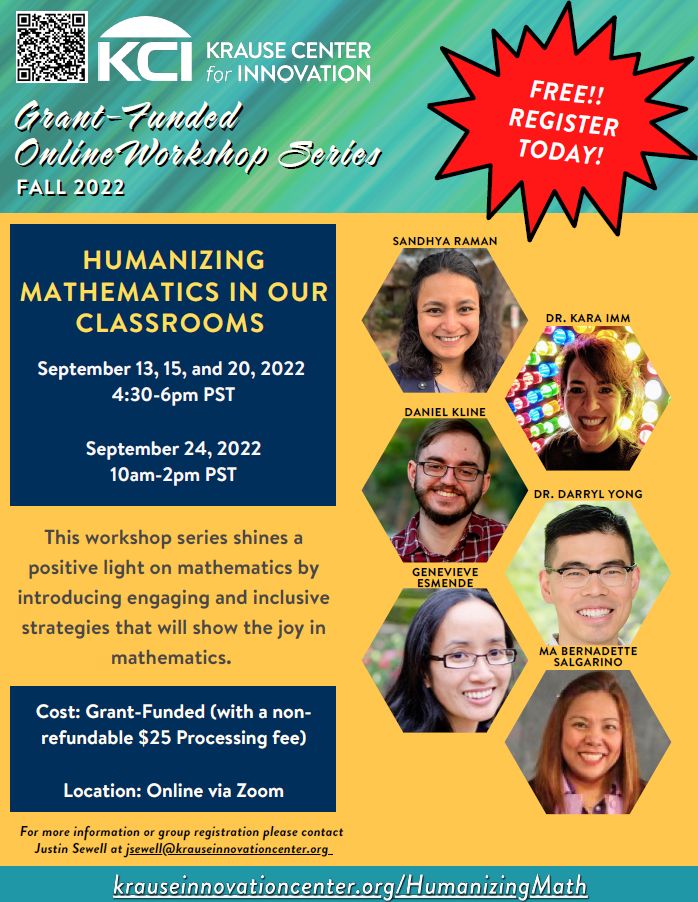 Rushton Hurley (@rushtonh) on Twitter photo The KCI at Foothill College is putting on a math program this month called Humanizing Mathematics in Our Classrooms. Learn more here: bit.ly/3AUkXoV #KCIELLI #KCIMERIT #KCItogether #5DTC <a href="/CateTolnai/">Cate Tolnai 🙌🏻 Digital Learning (she/her)</a> <a href="/sandyraman/">Sandhya Raman</a> The KCI at Foothill College is putting on a math program this month called Humanizing Mathematics in Our Classrooms. Learn more here: bit.ly/3AUkXoV #KCIELLI #KCIMERIT #KCItogether #5DTC <a href="/CateTolnai/">Cate Tolnai 🙌🏻 Digital Learning (she/her)</a> <a href="/sandyraman/">Sandhya Raman</a>